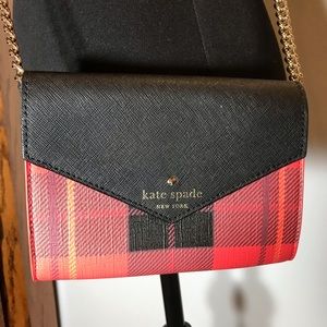 Kate Spade Red and Black Plaid Mini Crossbody